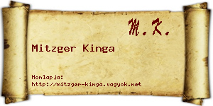 Mitzger Kinga névjegykártya